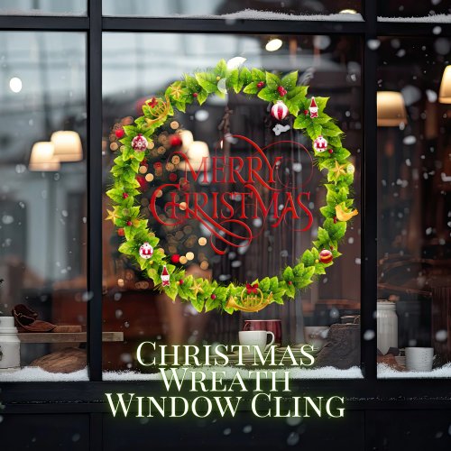 Christmas Wreath Window Cling