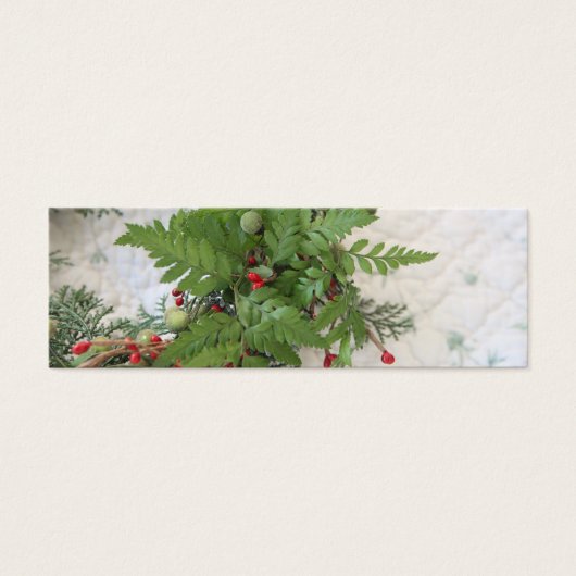 Christmas wreath with ferns bookmark (Front)