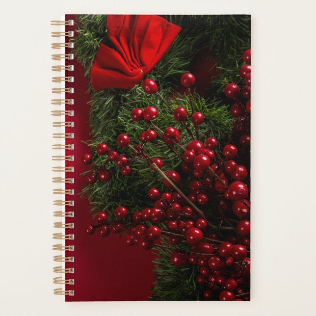 christmas wreath with red berries             planner (Front)
