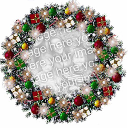 Christmas Wreath With Your Own Photo Statuette