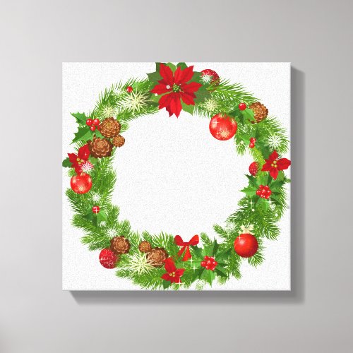 Christmas Wreath Wrapped Canvas