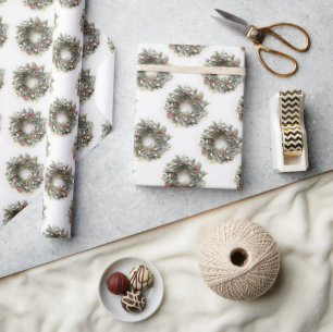Christmas Wreath Wrapping Paper