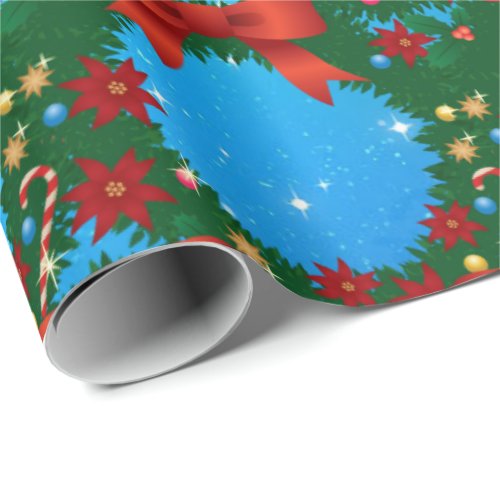 Christmas  Wreath Wrapping Paper