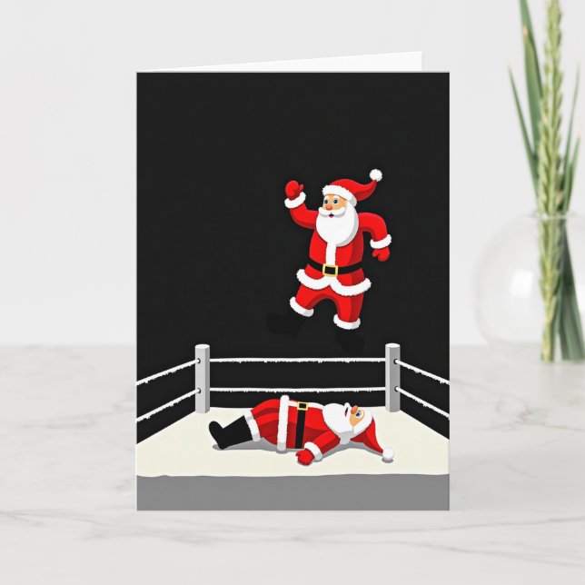 Christmas wrestling Santa Card (Front)