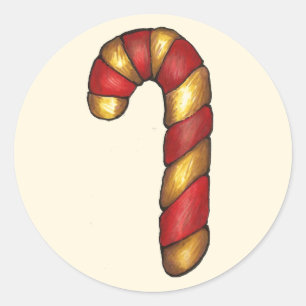 Christmas Xmas Candy Cane Cookie Stickers