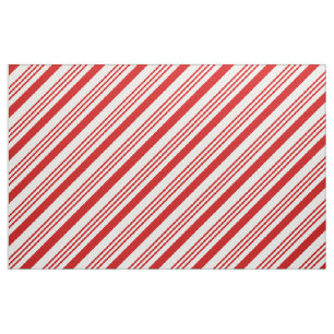 Christmas Xmas Candy Cane Stripes Retro Pattern Fabric