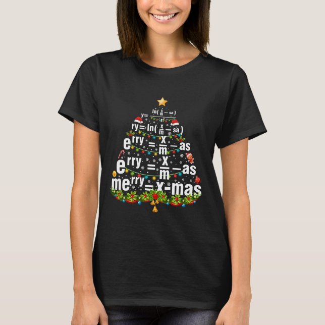 Christmas Xmas Clothing Math Christmas Tree T-Shirt (Front)