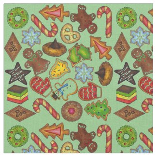 Christmas Xmas Cookies Holiday Baking Treats Fabric