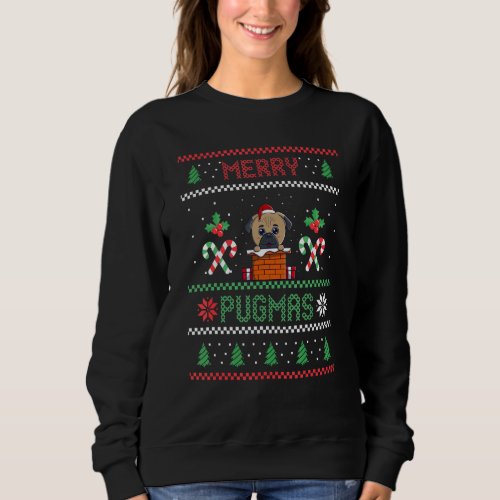 Christmas Xmas Dog  Pug Owner Merry Pugmas Sweatshirt