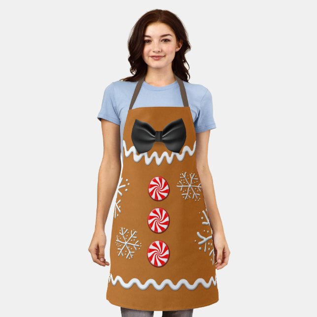 Christmas Xmas Gingerbread Cookie Apron (Worn)