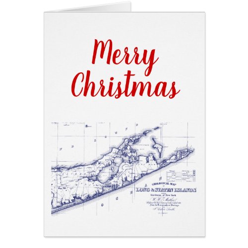 Christmas Xmas Long Island The Hamptons Map VC