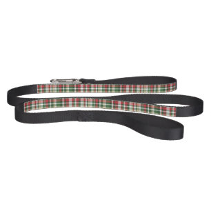 Christmas XMAS Plaid Tartan Gold Deer Dog Leash