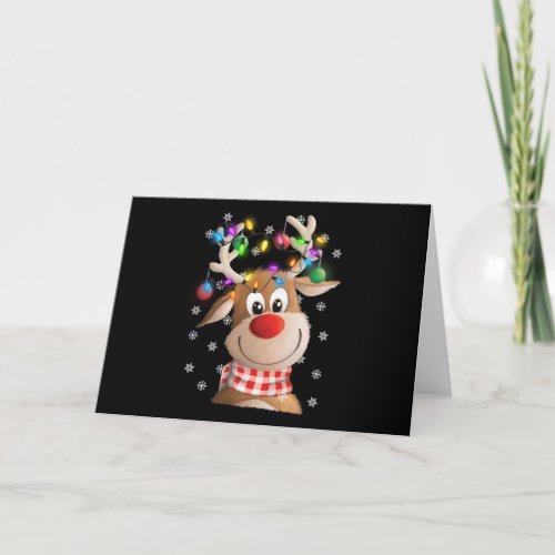 Christmas xmas Reindeer Christmas lights family Card