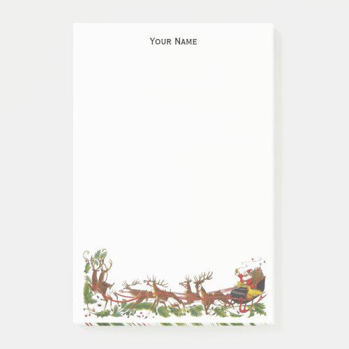 Christmas Xmas Santa Sleigh Reindeer Border Post_it Notes