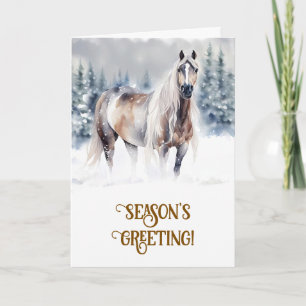 Christmas Xmas Seasons Greetings with Horse Card