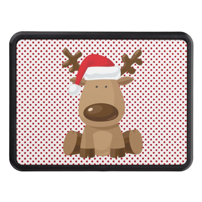 Christmas XMAS Trailer Hitch Cover Reindeer Polka (Front)