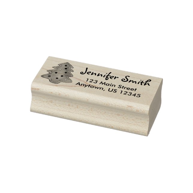 Christmas Xmas Tree Sugar Cookie Address Holiday Rubber Stamp (Stamp)