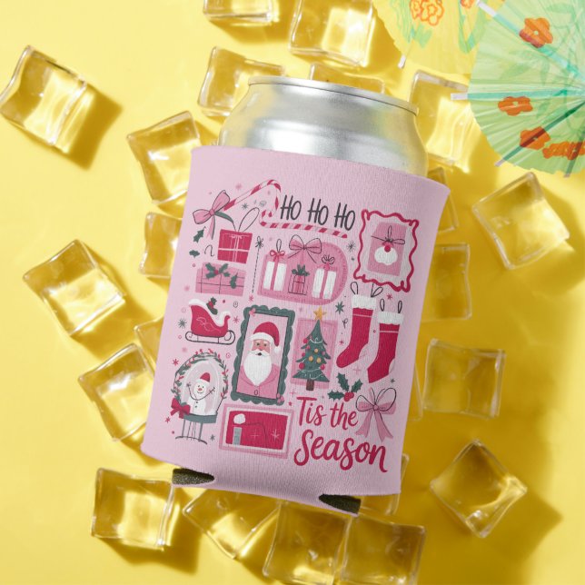 Christmas Xmas Trees Tis The Season Holiday Santa  Can Cooler (In Situ Summer)