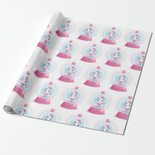 Christmas Xmas Unicorn Snow Globe Cute Wrapping Wrapping Paper