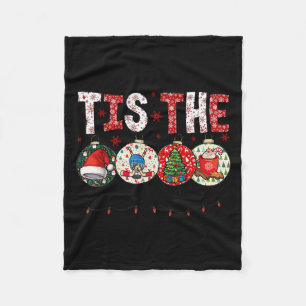 Christmas Xmas Vibes Hockey Lover Hockey Player Wi Fleece Blanket