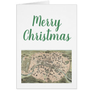 Christmas Xmas Vintage Antique Paris Street Map