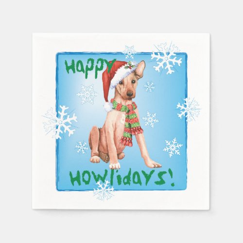 Christmas Xoloitzcuintli Napkins