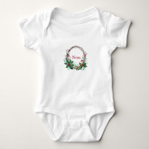 Christmas_y Babes Holly Wreath Baby Body Baby Bodysuit