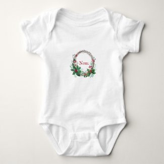 Christmas-y Babes Holly Wreath Body Suit Baby Body Baby Bodysuit