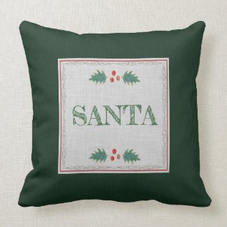Christmas-y Contemporary Monogram Throw Pillow