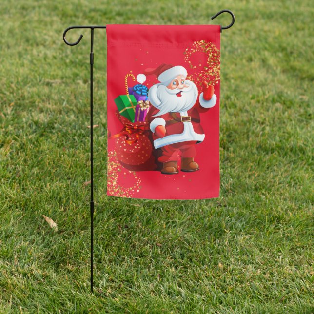 Christmas Yard Flag-Santa Garden Flag (In SItu)