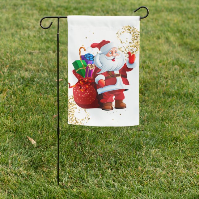Christmas Yard Flag-Santa Garden Flag (In SItu)