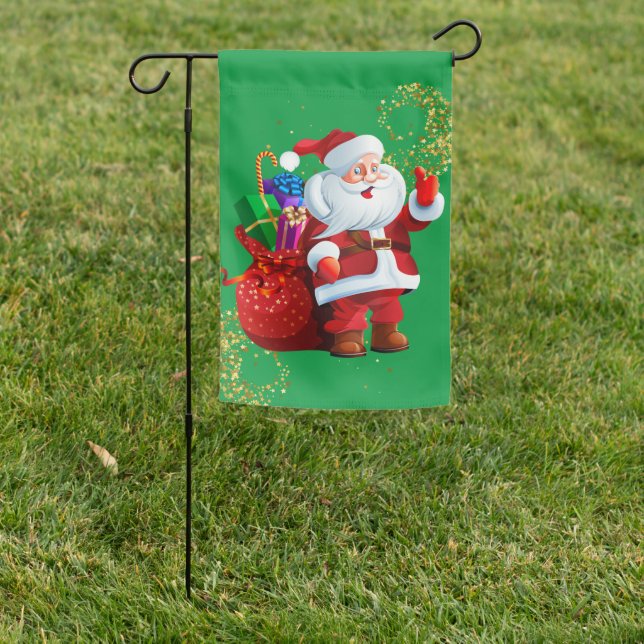 Christmas Yard Flag-Santa Garden Flag (In SItu)