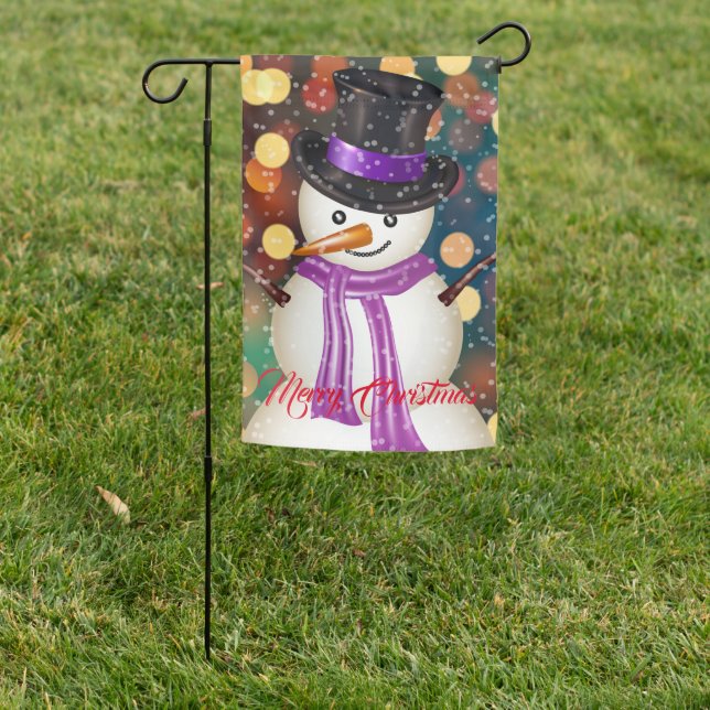 Christmas Yard Flag-Snowman Garden Flag (In SItu)