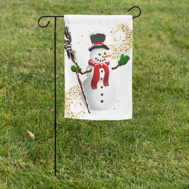 Christmas Yard Flag-Snowman Garden Flag (In SItu)