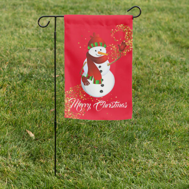 Christmas Yard FlagSnowman Garden Flag Zazzle