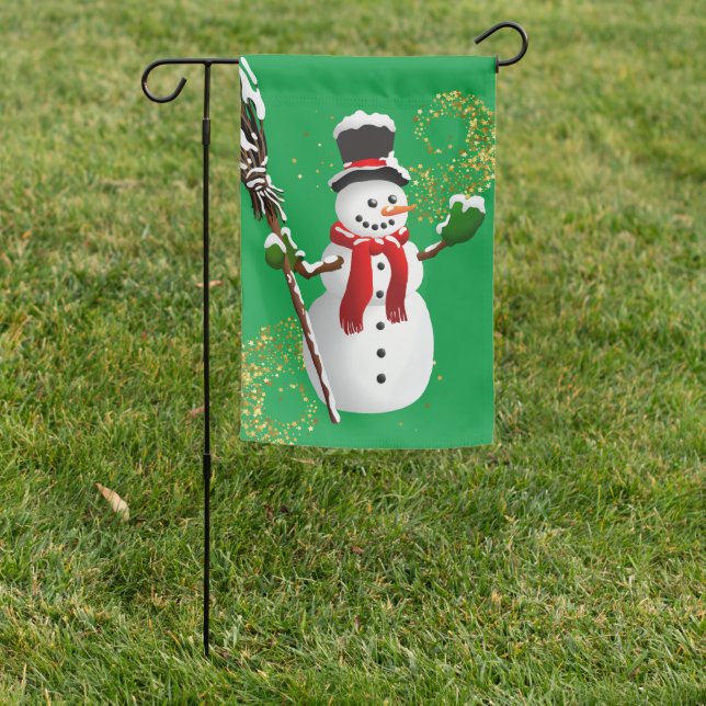 Christmas Yard Flag-Snowman Garden Flag (In SItu)