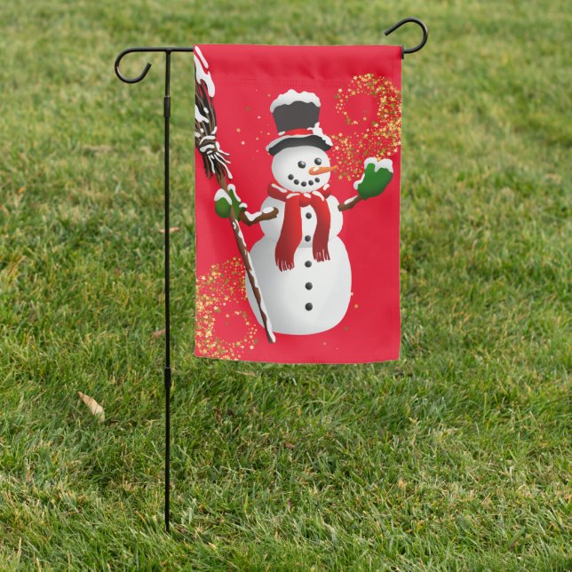Christmas Yard Flag-Snowman Garden Flag (In SItu)