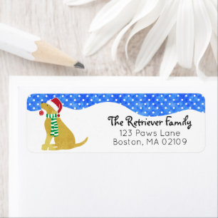 Christmas Yellow Lab Holiday Dog Label