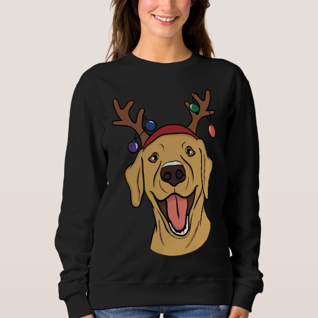 Christmas Yellow Lab Tri Blend Sweatshirt (Front)