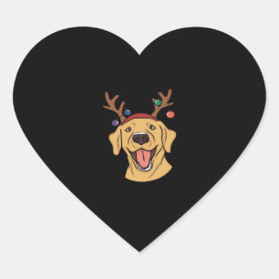 Christmas Yellow Lab Tri-blend T-Shirt Heart Sticker