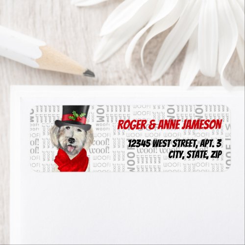 Christmas Yellow Labradoodle Lover Return Address Label