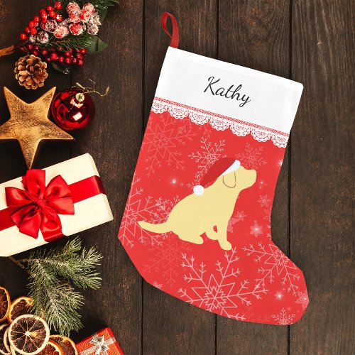 Christmas Yellow Labrador Puppy Stocking