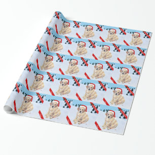 Christmas Yellow Labrador Puppy Wrapping Paper