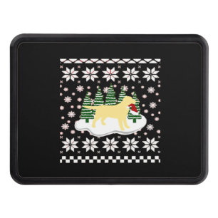 Christmas Yellow Labrador Silhouette Santa Hat Cla Hitch Cover