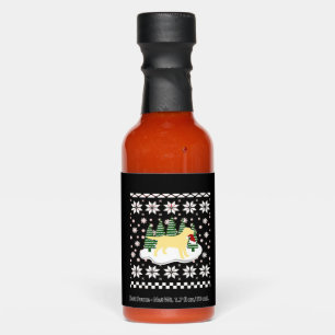 Christmas Yellow Labrador Silhouette Santa Hat Cla Hot Sauces