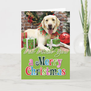 Christmas - Yellow Labrador - Strider Holiday Card