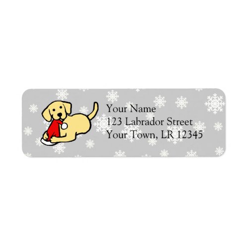 Christmas Yellow Labradors Cartoon Label
