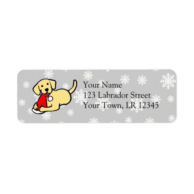 Christmas Yellow Labradors Cartoon Label (Front)