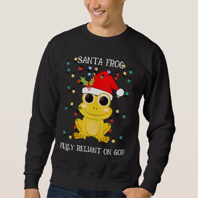 Christmas Yellow SANTA FROG Unisex  Sweatshirt (Front)