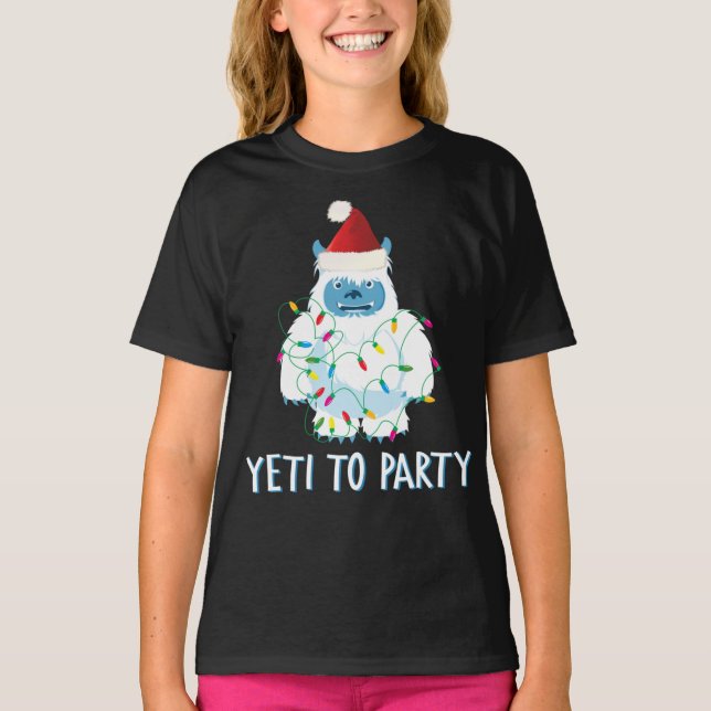 Christmas Yeti To Party T-Shirt Cute Yeti for Xmas (Front)